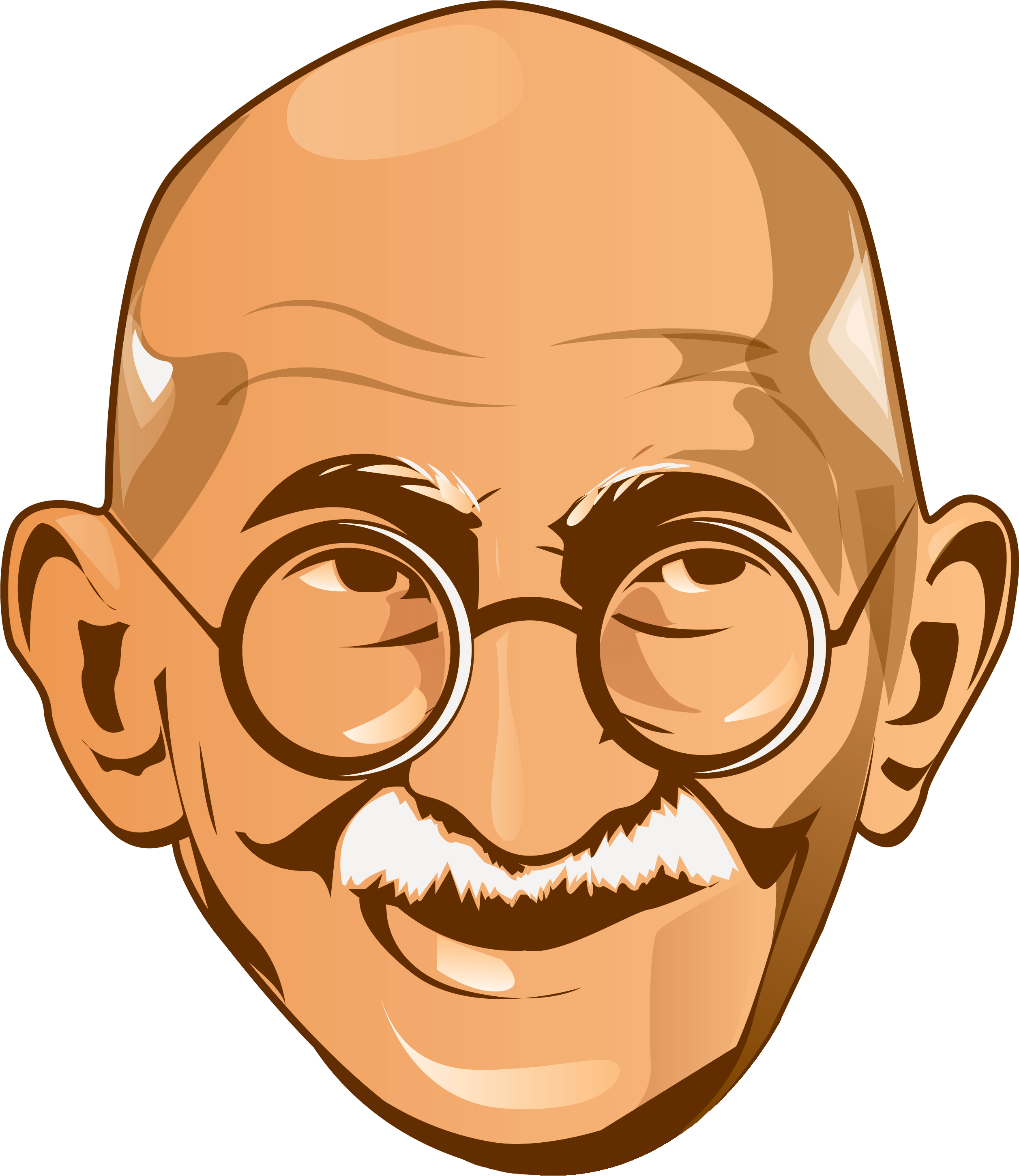 Mahatma Gandhi Png Picture - Gandhi Face Png Clipart (3300x3300), Png Download