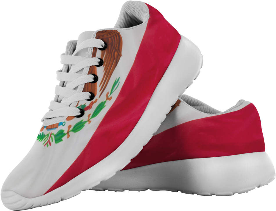 Customized Mexican Flag Design Print Running Shoes, - Sneakers Clipart (1024x1024), Png Download