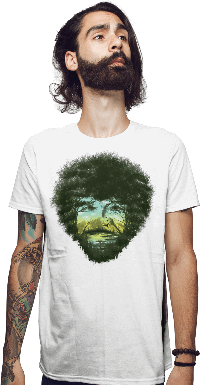 Bob Ross - Tattoo Clipart (930x1300), Png Download