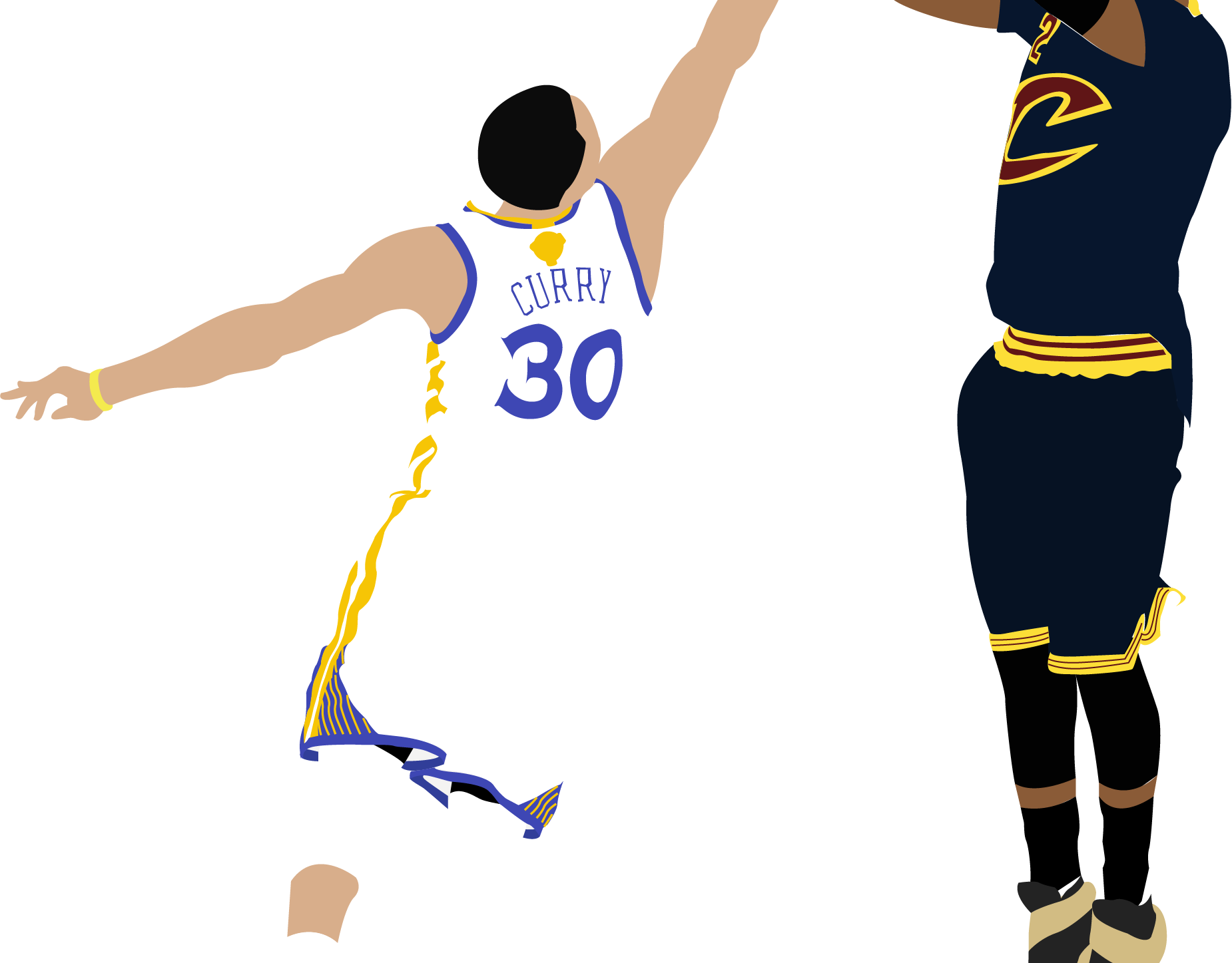 Kyrie Irving Shooting Over Steph Curry Illustration - Kyrie Irving The Shot Poster Clipart (1850x1447), Png Download