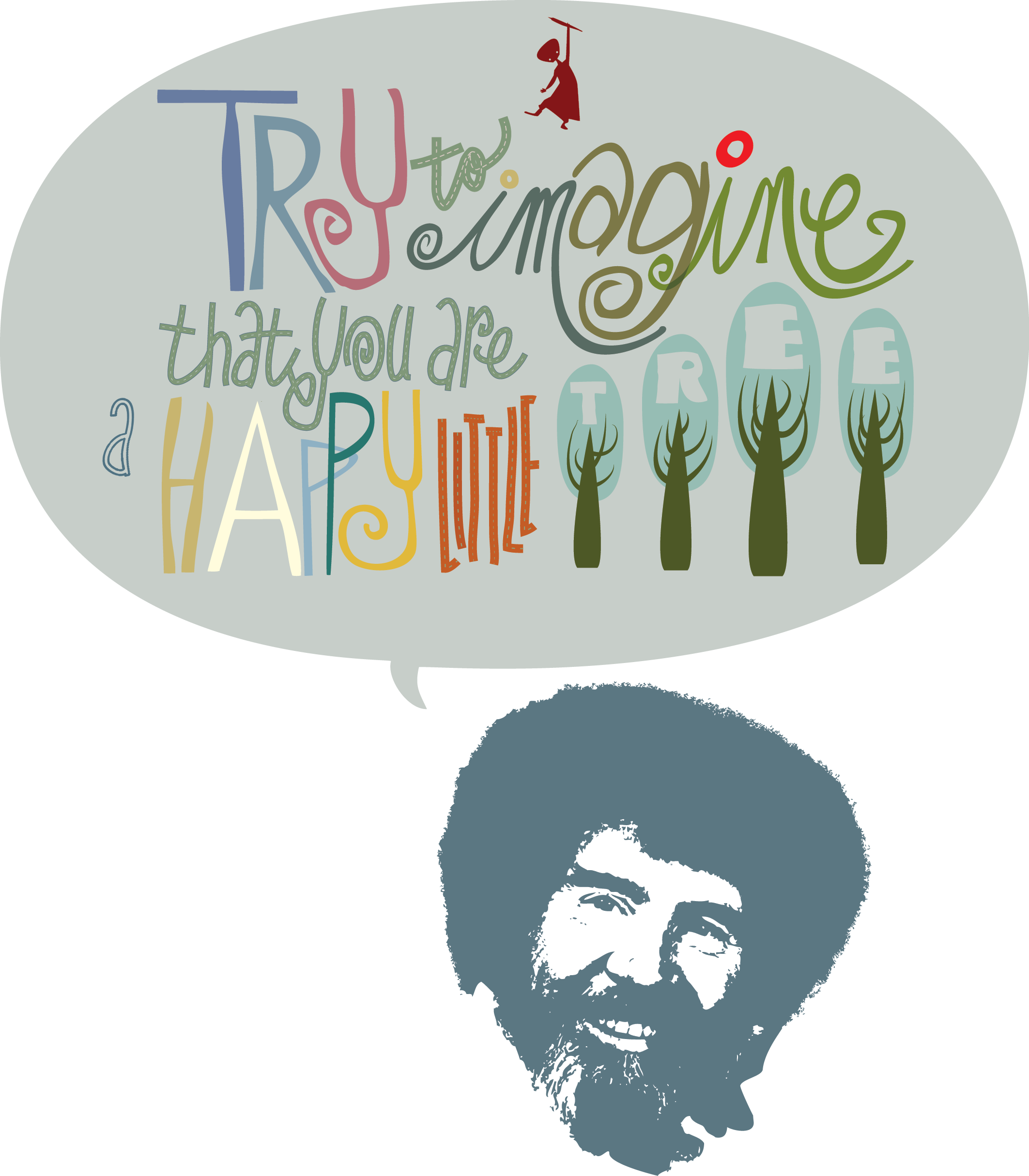 Bob Ross Rules Www - Graphic Design Clipart (2125x2430), Png Download