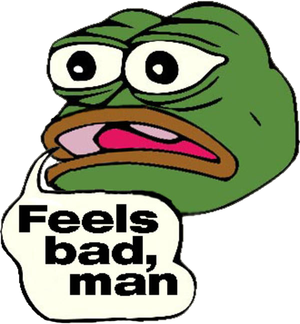 5801526 Sec - Pepe Feels Bad Clipart (600x649), Png Download