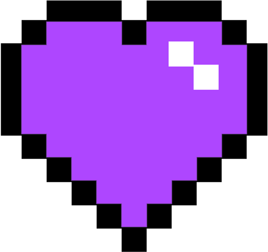 Purple Heart Pixel Purpleheart Pixelheart Purplepixelhe - Love You Pixel Art Clipart (900x844), Png Download