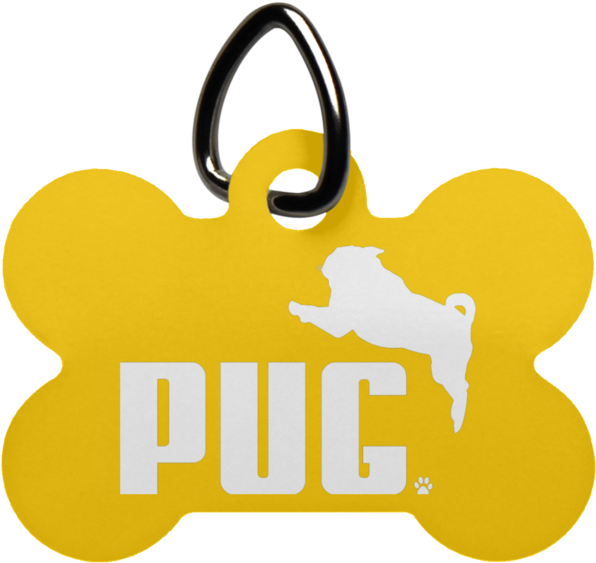Pug Dog Bone Pet Tag - Pet Tag Clipart (600x600), Png Download