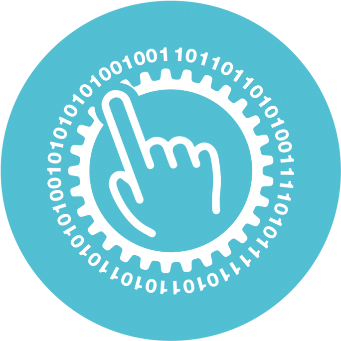 A Light Blue Circle With A Finger Pointing At Numbers - Circle Clipart (762x762), Png Download