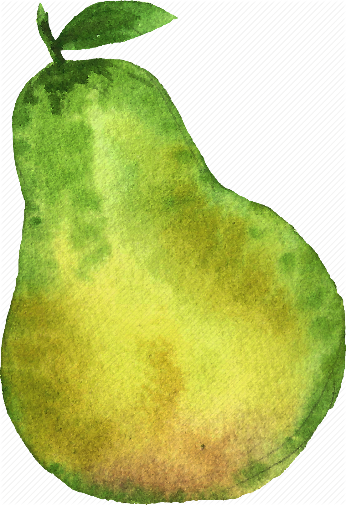 Pear Png High-quality Image - Pear Watercolor Png Clipart (1105x1613), Png Download