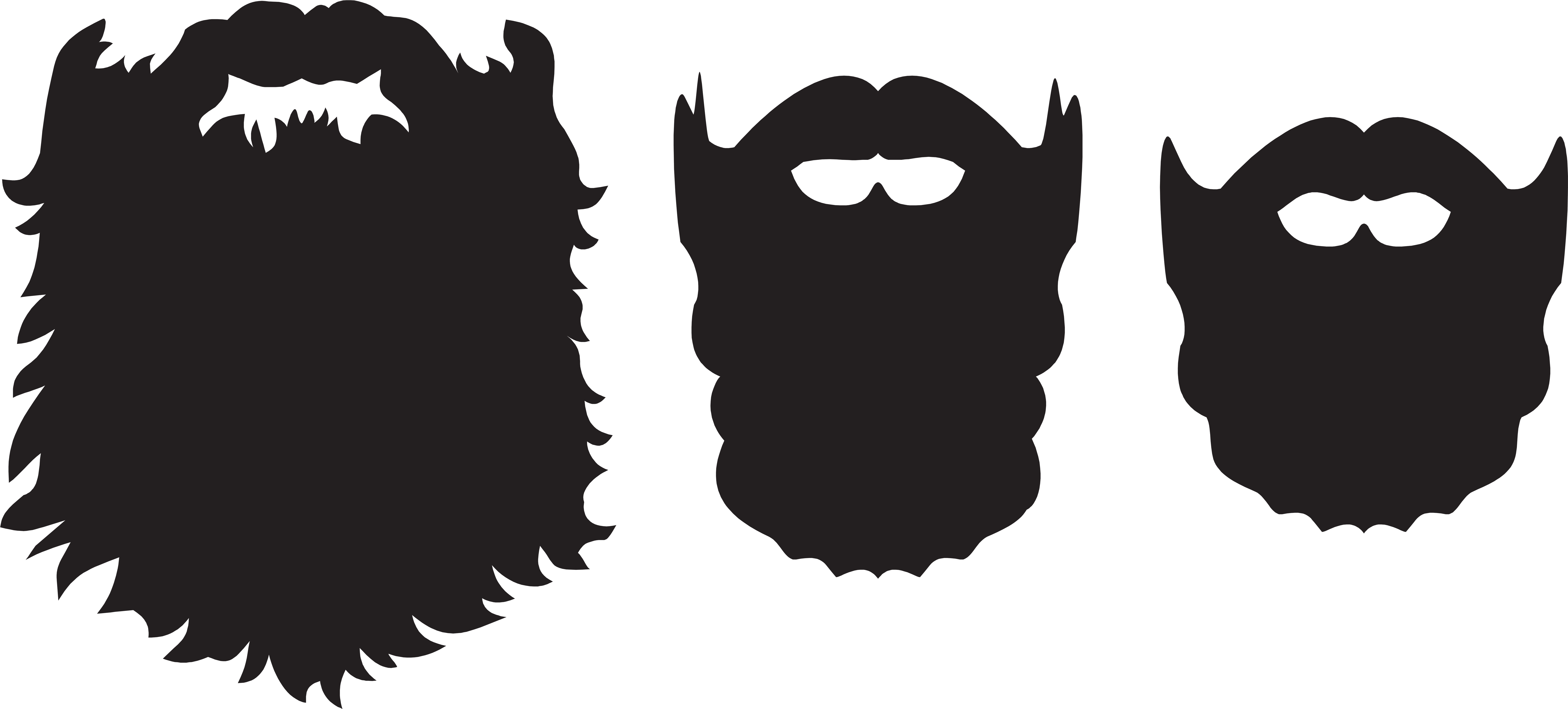 Clipart Free Beard Clipart Png - Transparent Background Beard Clipart (8000x3699), Png Download