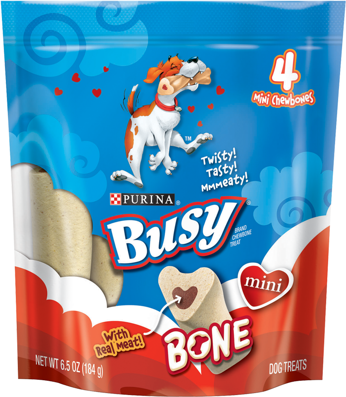 Busy Bone Real Meat Mini Treats For Small Dogs - Purina Busy Bone Clipart (800x1000), Png Download