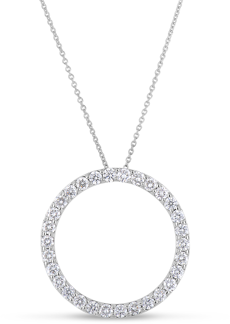 Gifts Italian Gold Circle Pendant With Diamonds Roberto - Locket Clipart (1600x1600), Png Download