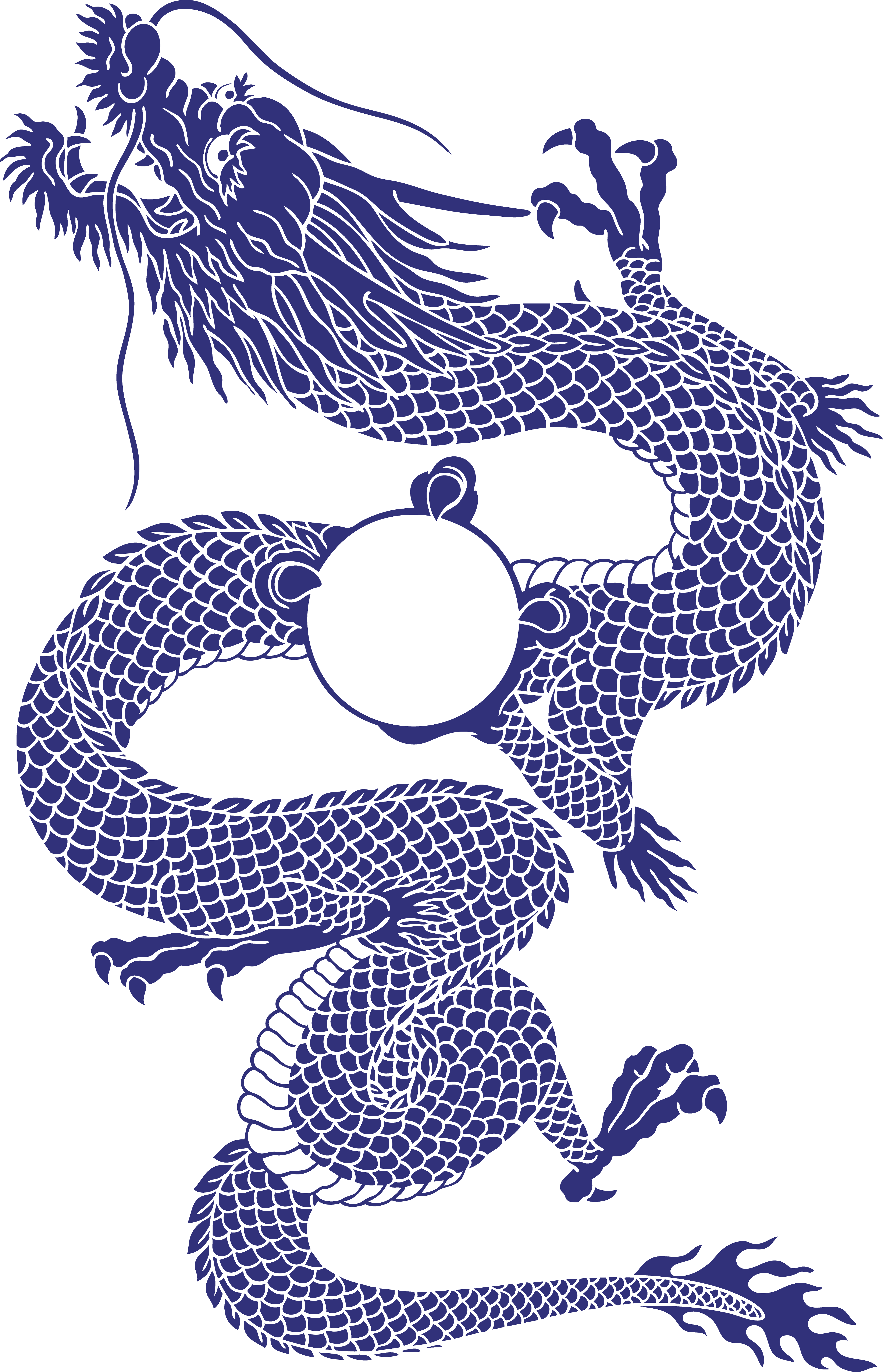 Chinese Dragon Tattoo - Chinese Style Dragon Tattoo Clipart (4167x6472), Png Download
