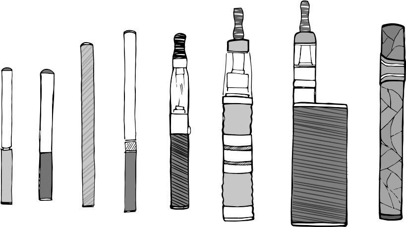 E Cigarettes Black And White Clipart (830x464), Png Download