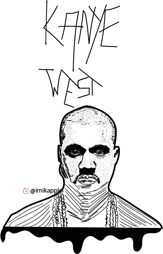 Banner Freeuse Kanye Drawing - Illustration Clipart (596x843), Png Download