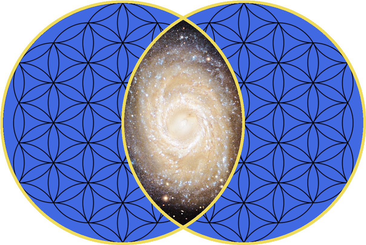 Big Vesica Piscis Flower Of Life Royal Blue Galaxy-3 - We In The Universe Clipart (1226x820), Png Download