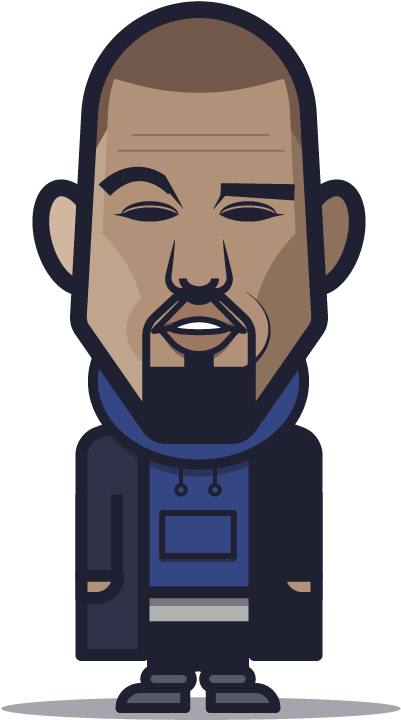 Loogmoji Of Kanye West - Illustration Clipart (1000x1000), Png Download