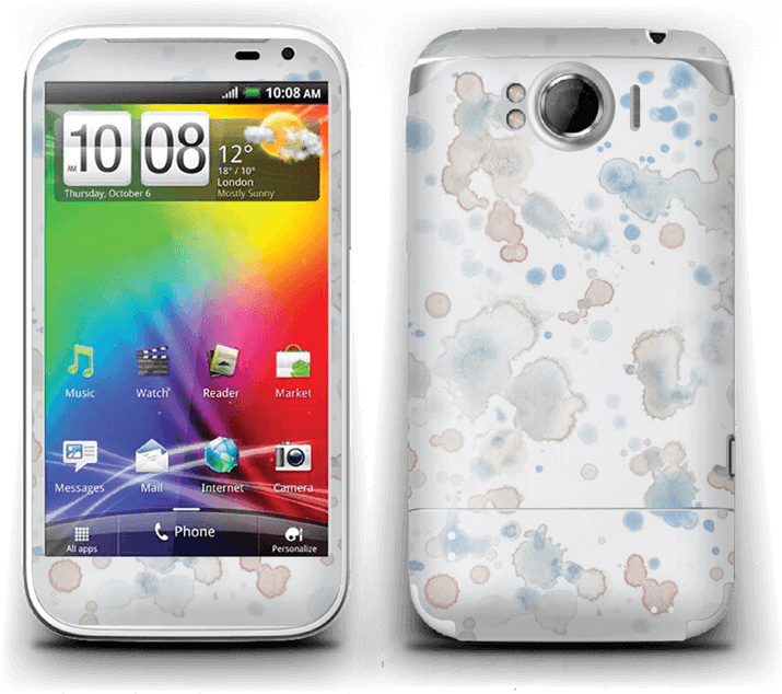 Lovely Watercolor Splash Skin For Your Laptop - Htc X315e Sensation Xl Clipart (715x634), Png Download