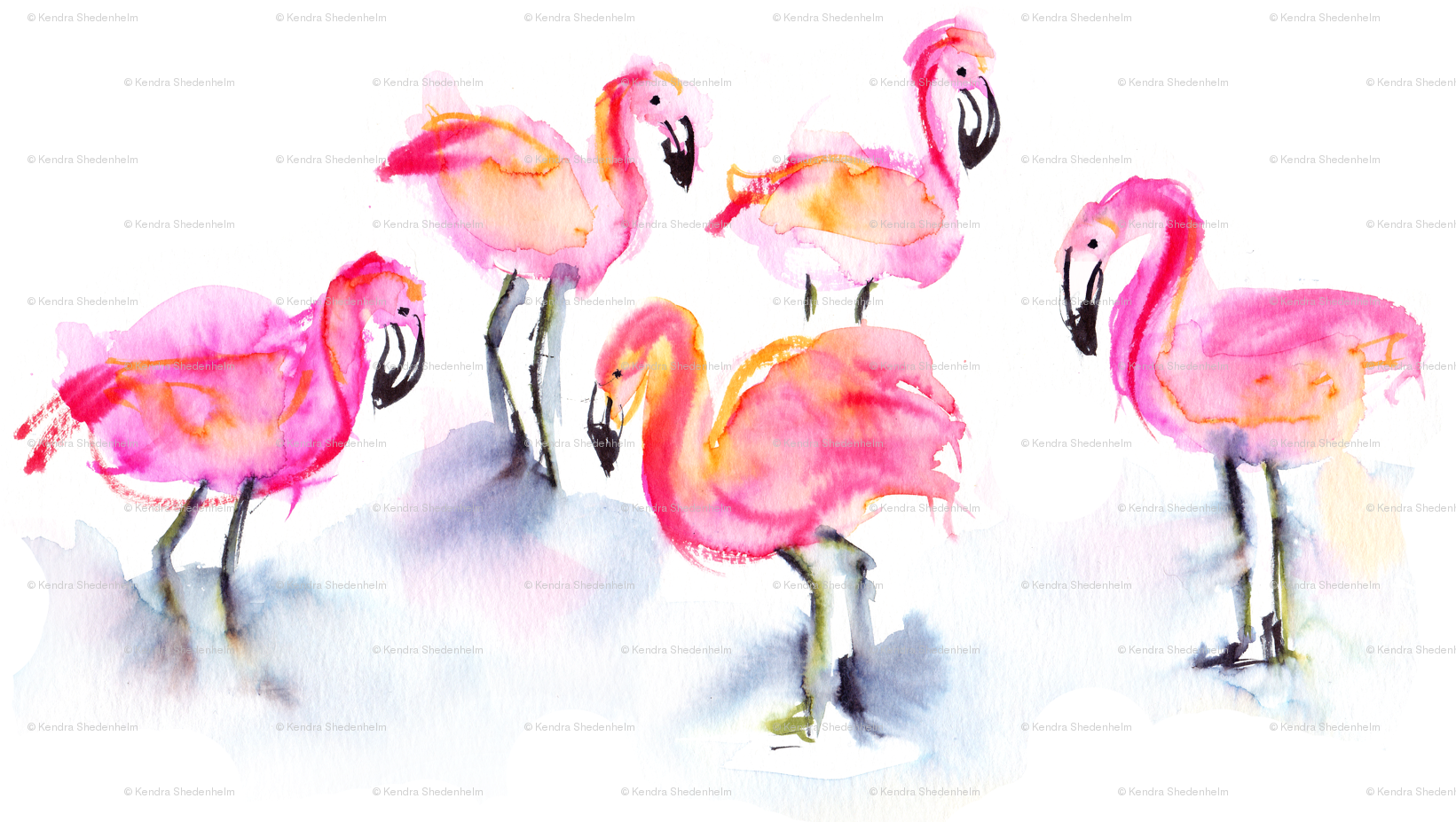 Greater Flamingo , Png Download - Watercolor Paint Clipart (1641x927), Png Download