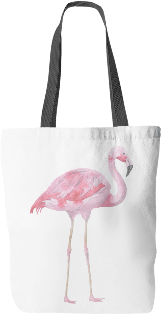 Flamingo Watercolor Tote Bag - Greater Flamingo Clipart (515x1007), Png Download