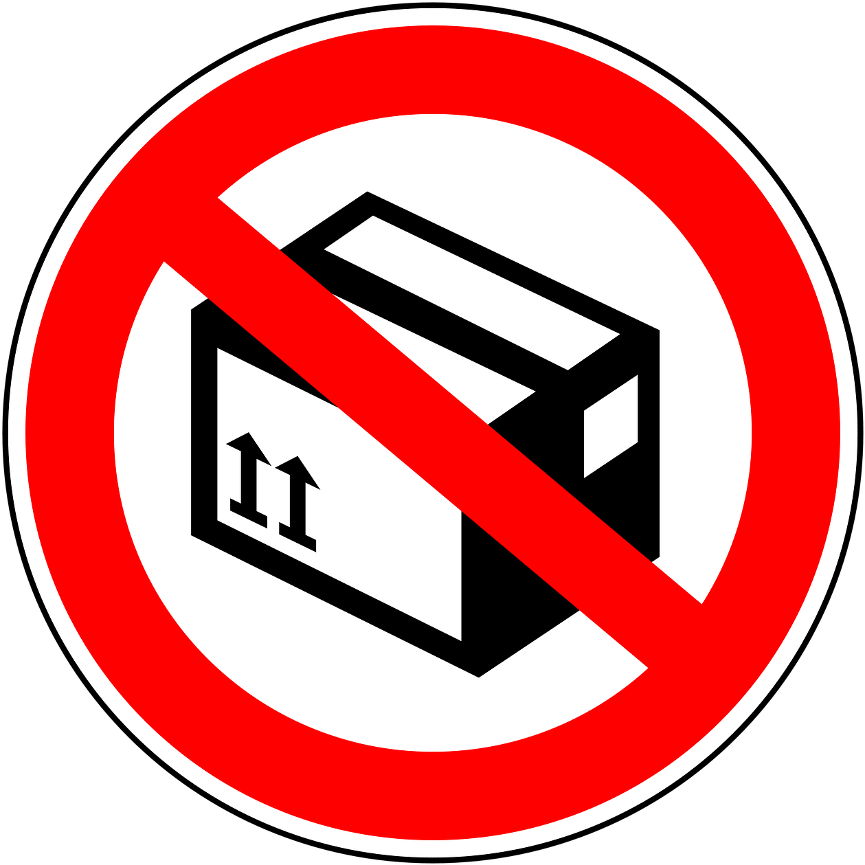 No Packages,package Pictures - No Package Sign Clipart (1259x1259), Png Download