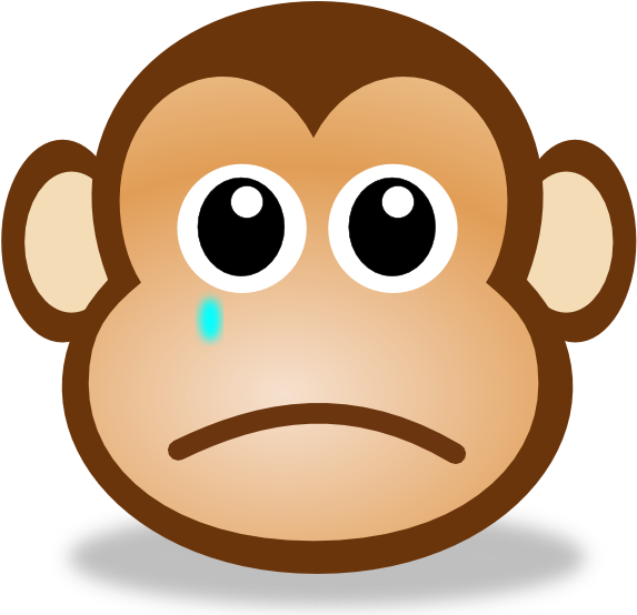 Sad Monkey Face Cartoon Clipart (600x565), Png Download