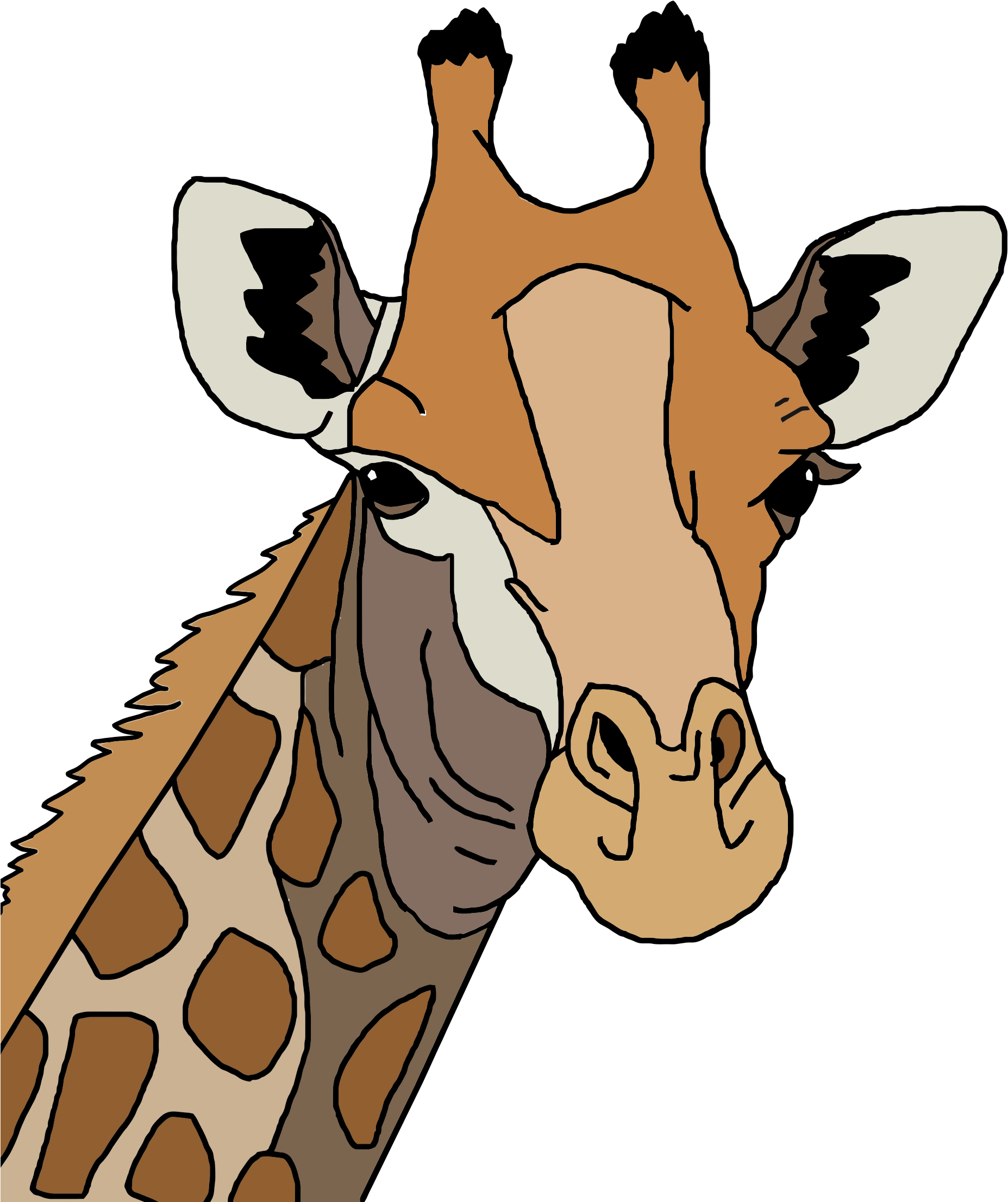 This Free Icons Png Design Of Colored Giraffe - Giraffe Head Vector Free Clipart (1855x2212), Png Download