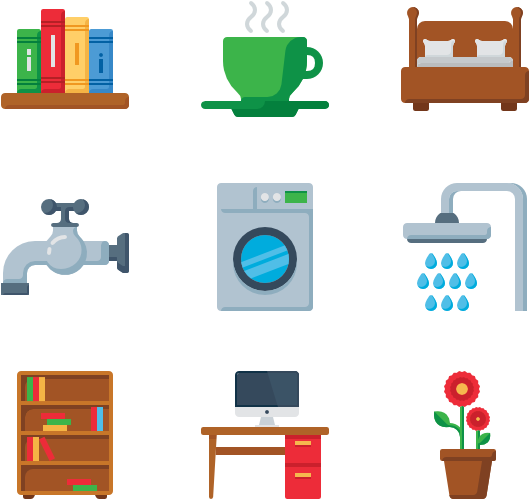 House Icons 5368 Free Vector Icons - Home Furniture Icon Png Clipart (600x564), Png Download