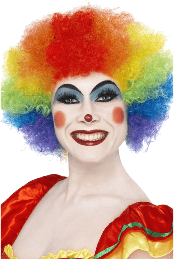 Rainbow Afro Png , Png Download - Multi Coloured Clown Wig Clipart (601x895), Png Download