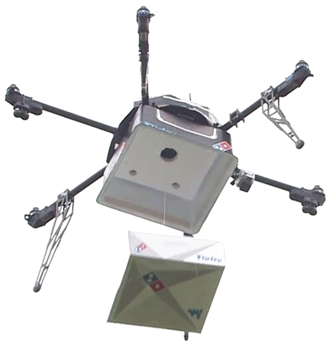 Delivery Drone Png Hd Quality - Drone Delivering Pizza Png Clipart (1136x568), Png Download