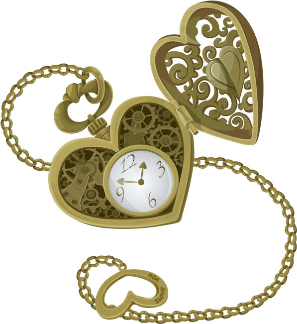 Download High Resolution Png - Heart Pocket Watch Clipart (866x650), Png Download