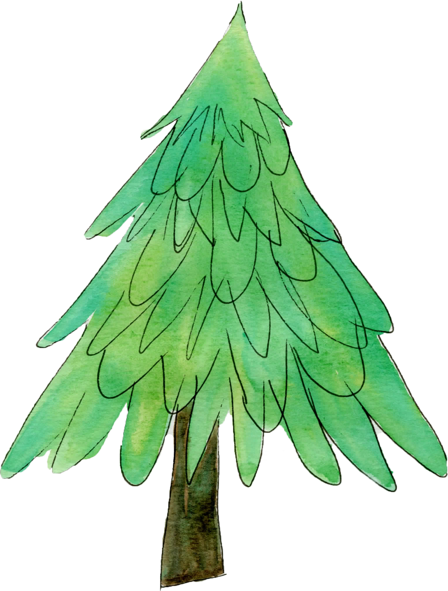 Printable Christmas Trees And Christmas Ornaments - Illustration Clipart (1536x2026), Png Download