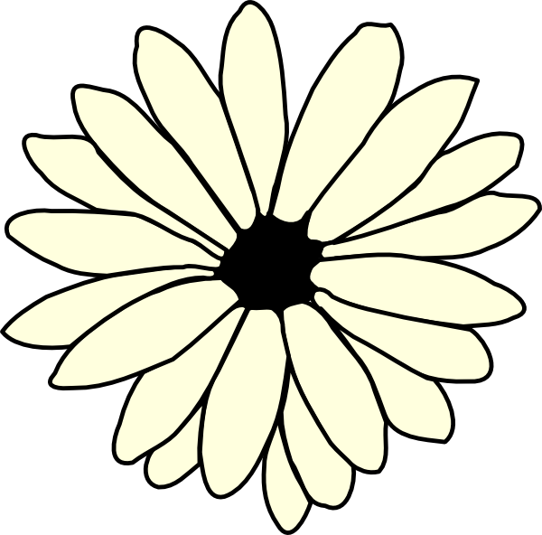 How To Set Use Ivory Daisy Svg Vector - Clipart Black And White Flower Png Transparent Png (600x592), Png Download