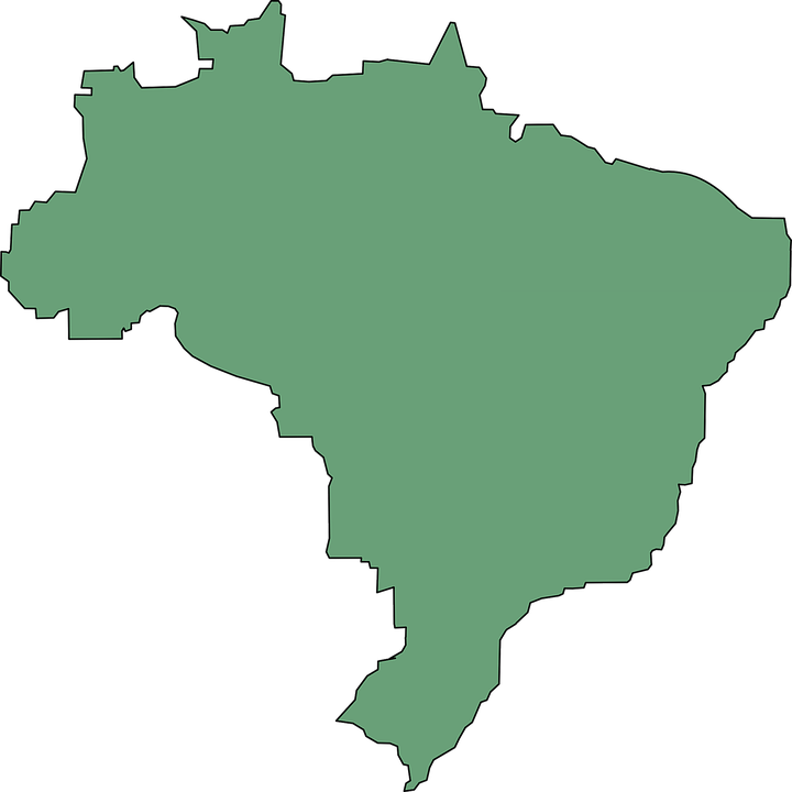Brazil States Blank - Brazil Map Clipart (720x720), Png Download