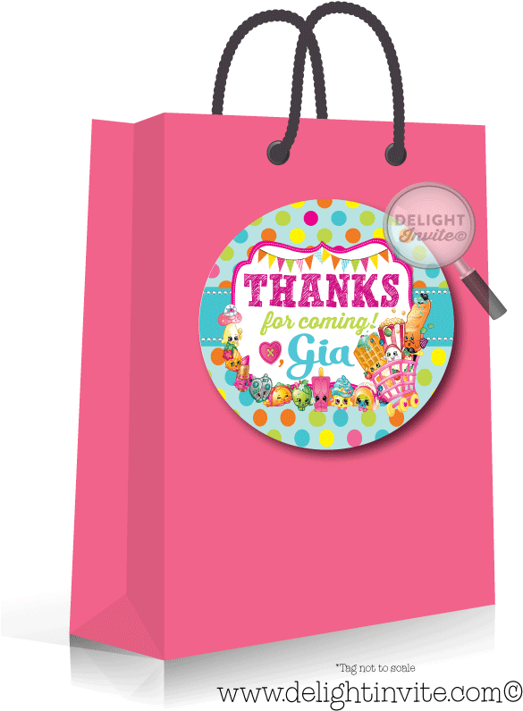 Shopkins Sticker Tags [di-694st] - Thank You Tag On Bag Clipart (613x822), Png Download