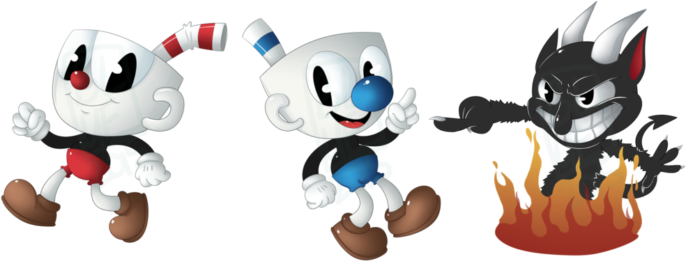 Key Chains By - Cuphead Keychains Clipart (1024x401), Png Download