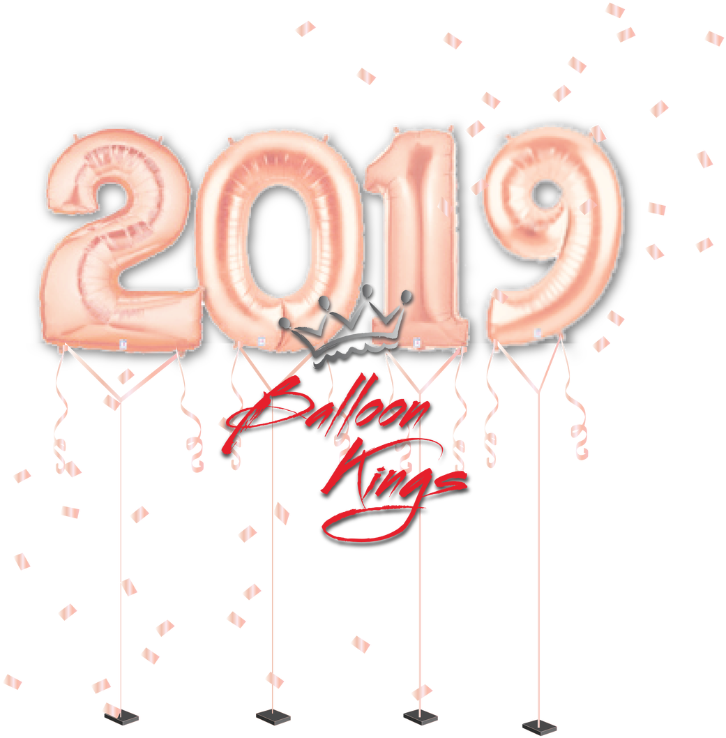 2019 Set On Rose Gold - Number 2 Balloon Clipart (1280x1280), Png Download