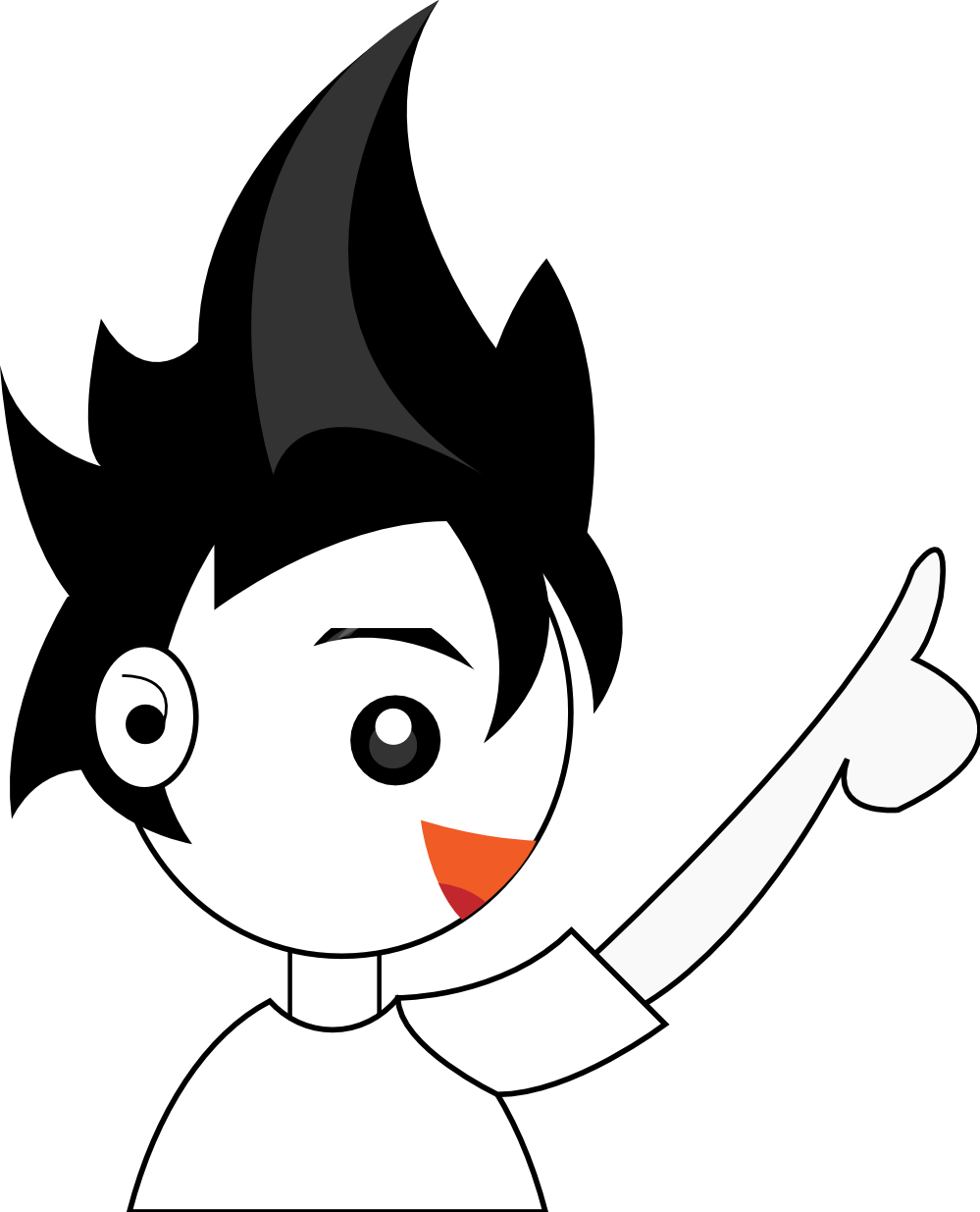 Boy 5 Side Black White Line Art Coloring Book Colouring - Clip Art - Png Download (999x1235), Png Download