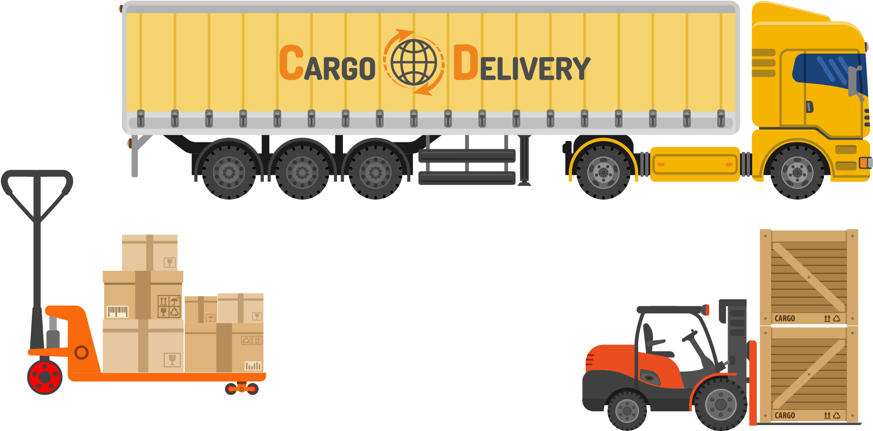 Truck Car Logistics - Logistic Truck Vector Png Clipart (2198x1475), Png Download