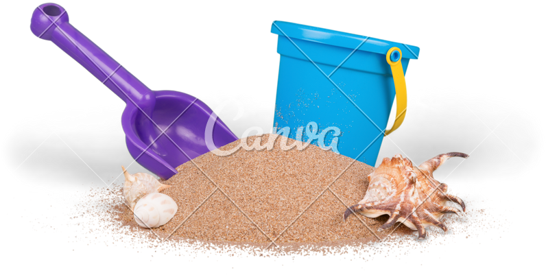 Toy Bucket And Shovel With Photos By - Fundo Para Foto De Bebe Na Praia Clipart (800x507), Png Download