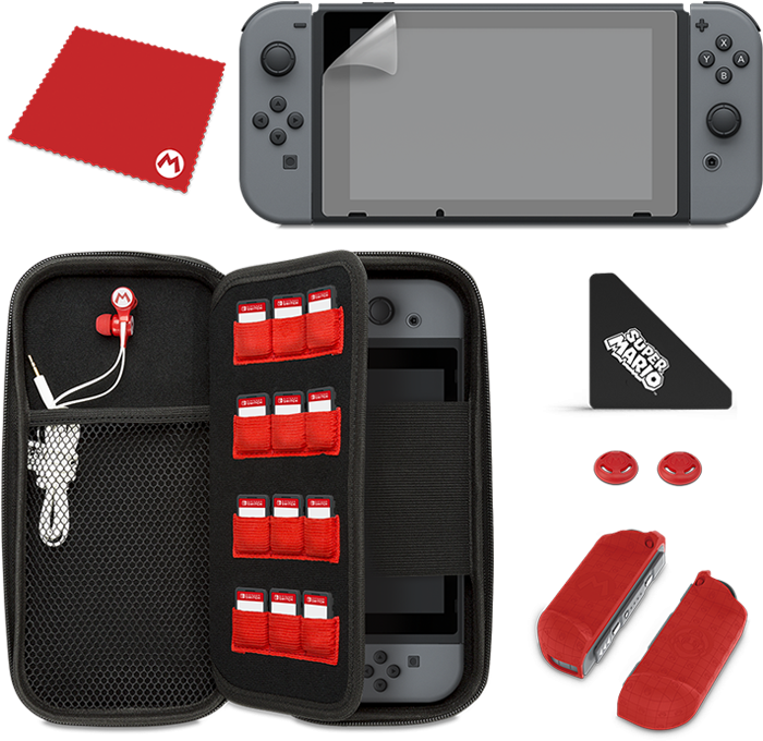 Starter Kit Mario " - Nintendo Switch Starter Kit Clipart (700x680), Png Download