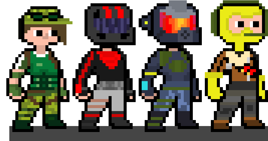 Fortnite Story - Fortnite Character Pixel Art Clipart (900x470), Png Download