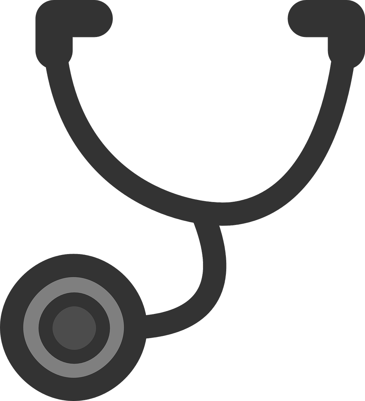 Stethoscope Doctor Tool Clinical Png Image - Black And White Clipart Stethoscope Png Transparent Png (1165x1280), Png Download
