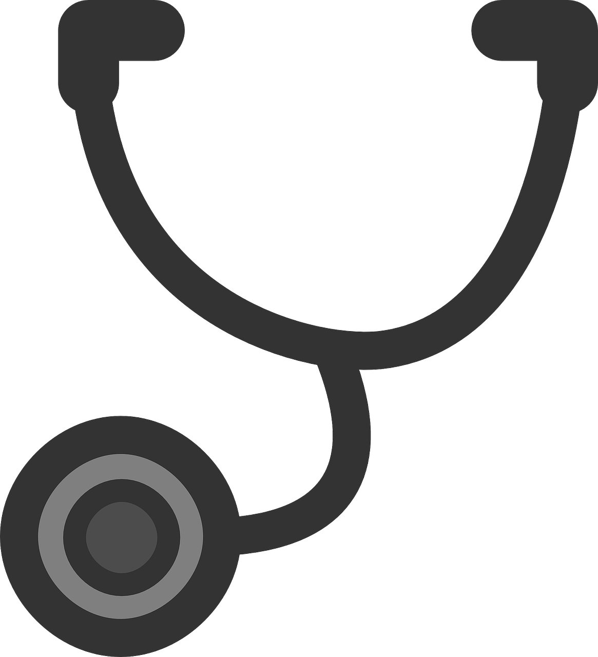Download Stethoscope Doctor Tool Clinical Png Image Black And White