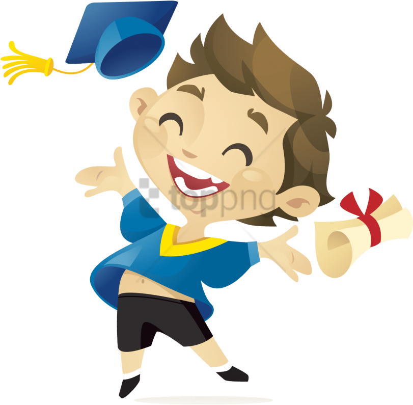 Free Png Kids Graduation Png Png Image With Transparent - Cartoon Transparent Graduation Png Clipart (850x831), Png Download