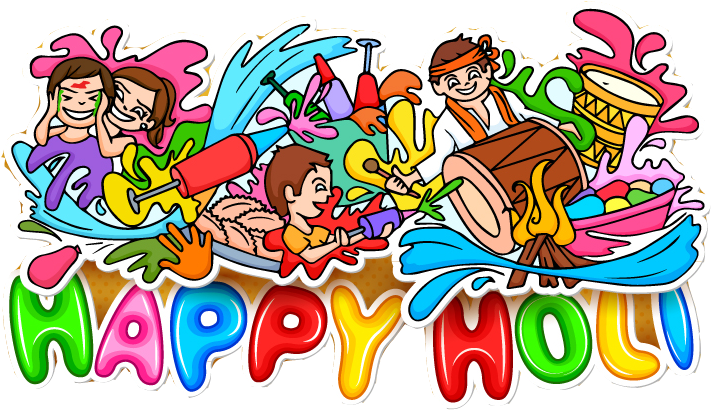 India Cartoon Illustration Color Graffiti Transprent - Freedesignfile Holi Clipart (800x533), Png Download