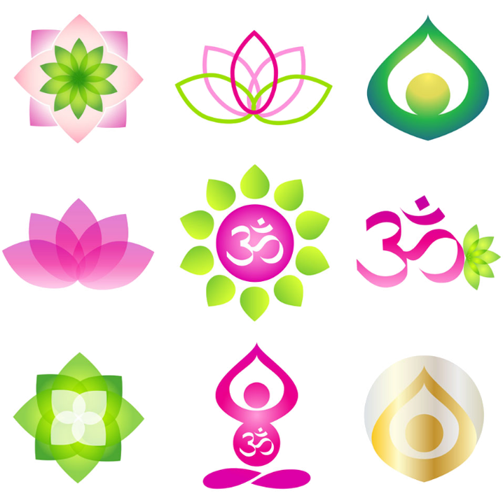 Different Colorful Lotus Yoga Logo Design Png Image - Logo Vector Om Clipart (983x715), Png Download