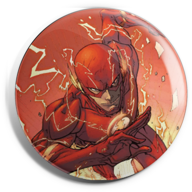 Running Flash Badge Magnet - Flash Comic Art Clipart (649x649), Png Download