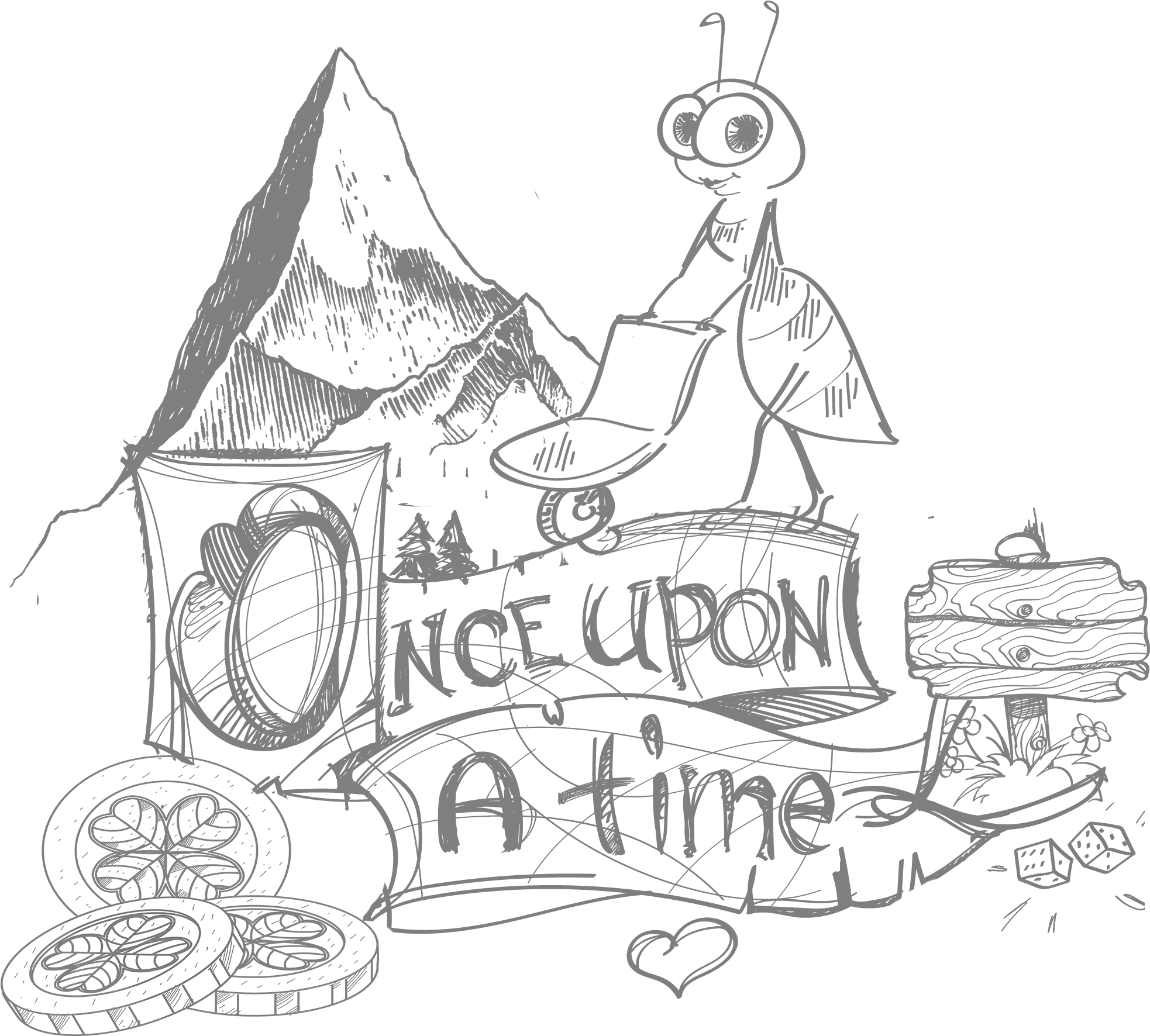 Tale Clipart Open Book - Fairy Tale Clipart Black And White - Png Download (2026x1803), Png Download