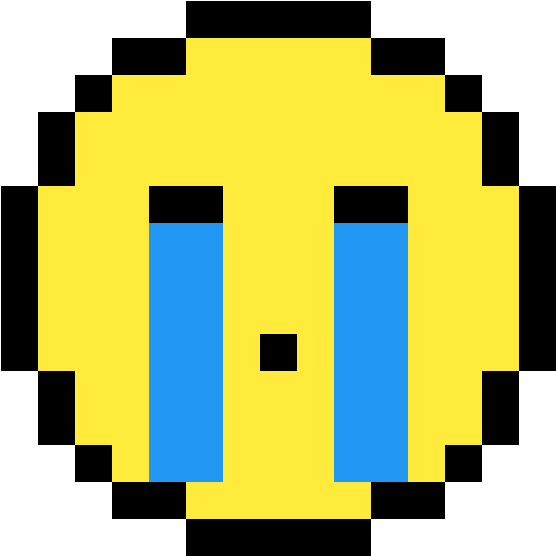 Crying Emoji - Pixel Art Clipart (1184x1184), Png Download