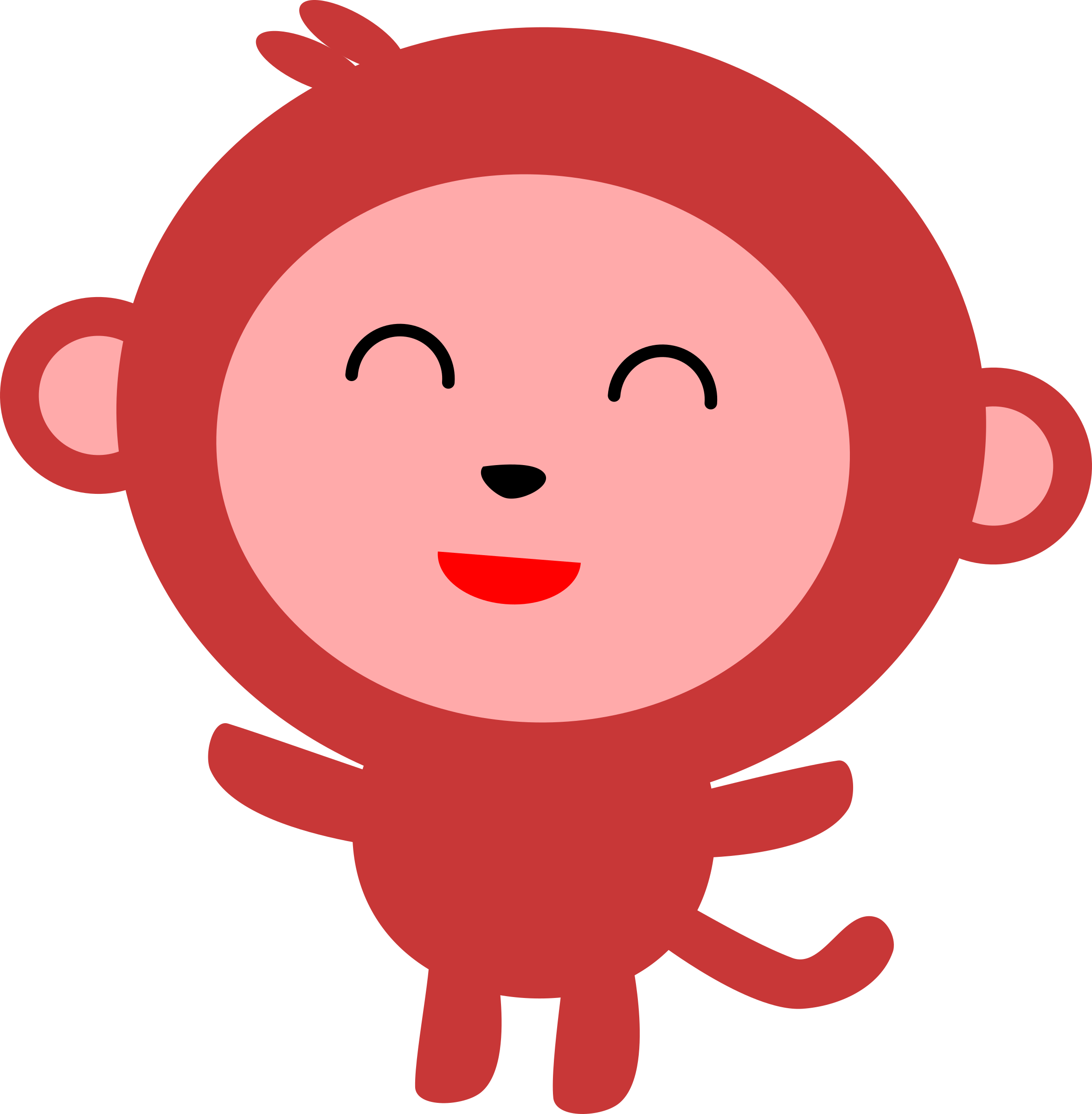 Monkey Clipart Sign - Red Monkey Clipart - Png Download (2354x2400), Png Download