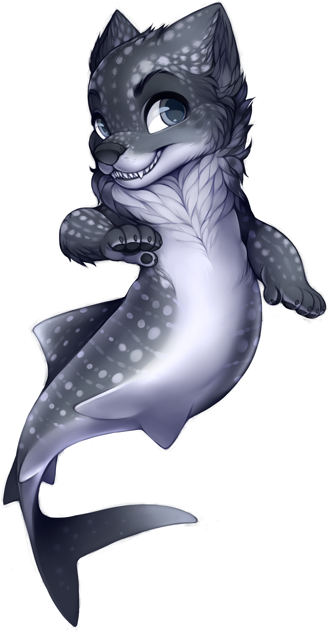 Mermaid Png Transparent Images - Wolf Mermaid Clipart (1120x2133), Png Download