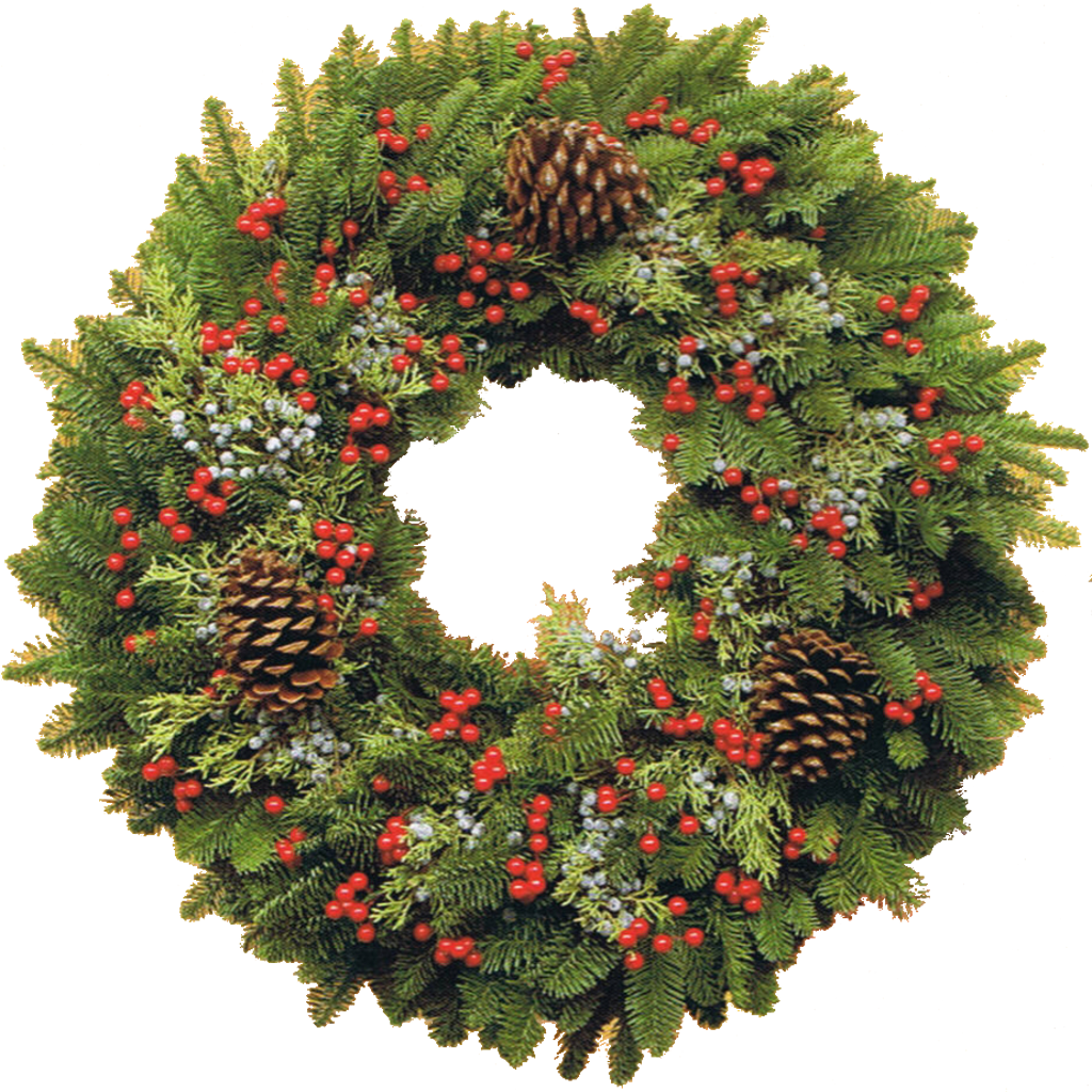 Christmas Wreath Large Cutout Photo - Christmas Wreath Real Png Clipart (1024x1024), Png Download